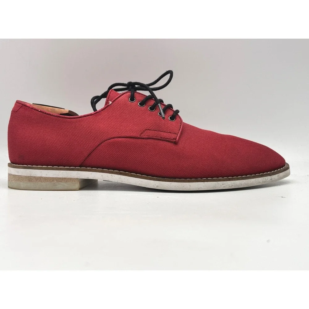 Calvin Klein Mens Red Canvas Derby Lace Up Oxford Shoes 71CLRSZ95 Size 9.5